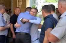 10 years after: warm memories. Meeting of old friends 10 years after: warm memories. Meeting of old friends