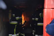 Testing of thermographic cameras on the "Fire module" of LSULS