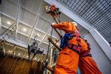 Practical classes in  rescue  training center 