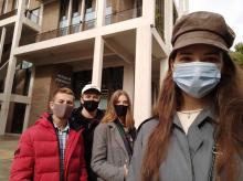 University cadets and students study at Kingston University, London.