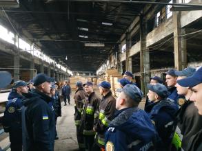 Practical classes on the discipline "Fire tactics" organised by scientific and pedagogical staff of the Department of fire tactics and rescue operations took place at the Lviv plywood factory