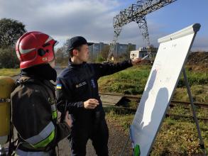 Practical classes on the discipline "Fire tactics" organised by scientific and pedagogical staff of the Department of fire tactics and rescue operations took place at the Lviv plywood factory