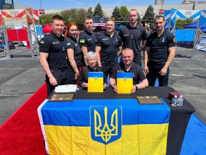 Ihor Polishchuk as part of the Ukrainian national team "The Strongest Firefighter-Rescuer" took part in the memorandum signing for cooperation and partnership with FIREFIGHTER CHALLEHGE 